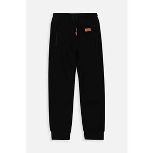 Coccodrillo pantaloni de trening din bumbac pentru copii culoarea negru, neted imagine