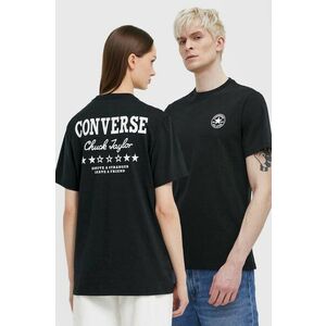 Converse tricou din bumbac culoarea negru, cu imprimeu imagine