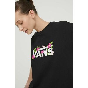 Vans tricou din bumbac femei, culoarea negru imagine