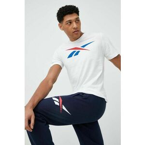 Reebok tricou din bumbac culoarea alb, cu imprimeu imagine