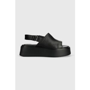 Vagabond Shoemakers sandale de piele COURTNEY femei, culoarea negru, cu platforma, 5534.001.92 imagine