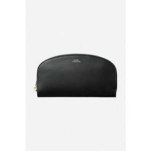 A.P.C. portofel de piele Demi Lune culoarea negru PXAWV.F63218-BLACK imagine