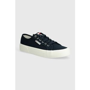 Tommy Jeans tenisi TJM LACE UP CANVAS COLOR barbati, culoarea albastru marin, EM0EM01365 imagine