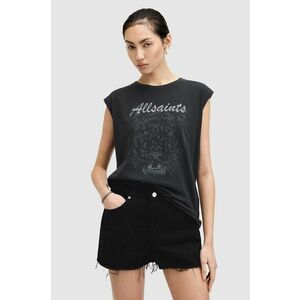 AllSaints tricou din bumbac HUNTER BROOKE TANK femei, culoarea negru, W084JA imagine