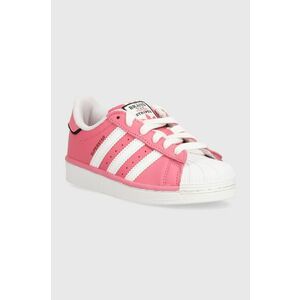 adidas Originals teniși din piele copii SUPERSTAR culoarea roz imagine