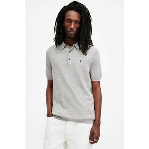 AllSaints polo de bumbac AUBREY SS culoarea gri, neted, M020KA imagine