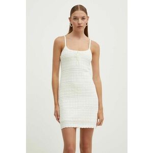 Hollister Co. rochie din bumbac culoarea bej, mini, evazati imagine