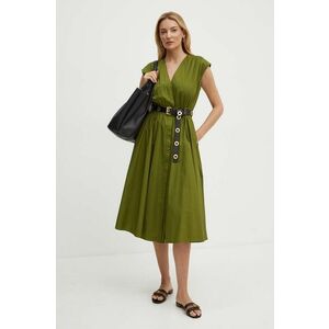 MICHAEL Michael Kors rochie culoarea verde, midi, evazati, MT482F5F4C imagine