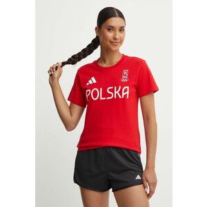 adidas Performance tricou Polska femei, culoarea rosu, JF6712 imagine