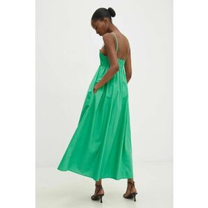 Answear Lab rochie din bumbac culoarea verde, maxi, evazati imagine