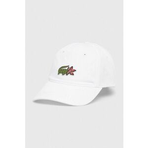 Lacoste șapcă din bumbac x Netflix culoarea alb, cu imprimeu RK7743-VIQ imagine