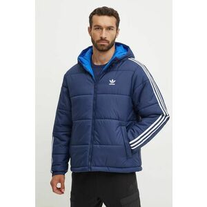 adidas Originals geaca cu doua fete Adicolor Reversible Jacket barbati, culoarea albastru marin, de iarna, JD9073 imagine