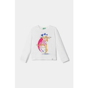 United Colors of Benetton longsleeve din bumbac pentru copii culoarea alb, 3ATNC10MJ imagine