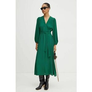 Weekend Max Mara rochie din amestec de matase culoarea verde, maxi, evazati, 2425226021600 imagine