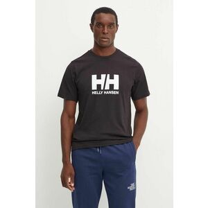 Helly Hansen tricou din bumbac HH LOGO barbati, culoarea negru, cu imprimeu, 30396 imagine