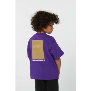 Karl Lagerfeld tricou de bumbac pentru copii culoarea violet, cu imprimeu, Z30248 imagine