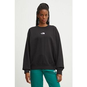 The North Face bluza Essential Crew femei, culoarea negru, cu imprimeu, NF0A89EPJK31 imagine