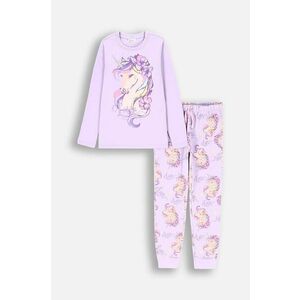 Coccodrillo pijamale de bumbac pentru copii culoarea violet, cu imprimeu, PYJAMAS imagine