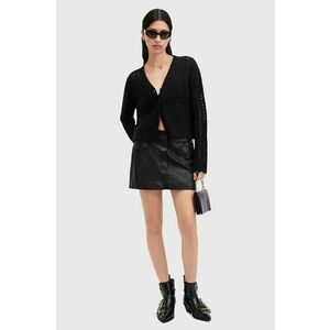 AllSaints fusta de piele ROCK MINI culoarea negru, mini, drept, W018RB imagine