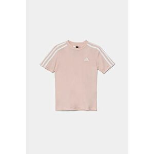 adidas tricou de bumbac pentru copii LK 3S CO TEE culoarea roz, IX7338 imagine