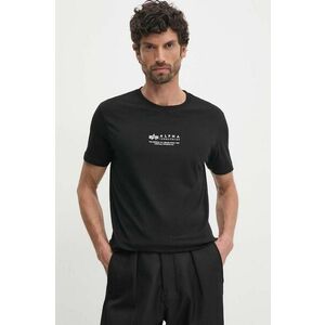 Alpha Industries tricou din bumbac culoarea negru, cu imprimeu imagine