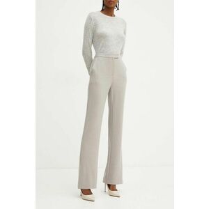 BOSS pantaloni femei, culoarea gri, drept, high waist, 50518860 imagine