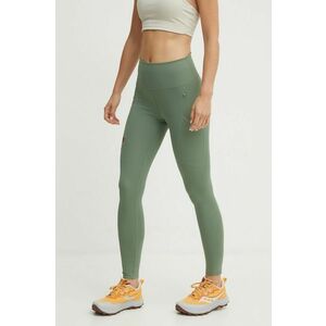 Fjallraven leggins sport Abisko femei, culoarea verde, neted, F84773.614 imagine