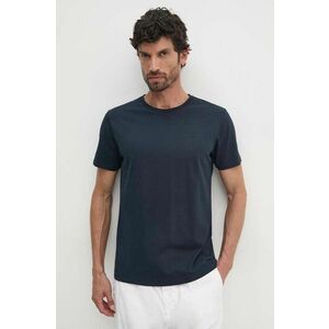 Hackett London tricou din bumbac barbati, culoarea albastru marin, neted, HM500775 imagine