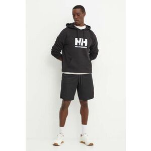 Helly Hansen hanorac de bumbac HH LOGO barbati, culoarea negru, cu glugă, cu imprimeu, 30394 imagine