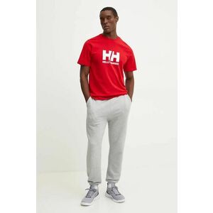 Helly Hansen tricou din bumbac HH LOGO barbati, culoarea rosu, cu imprimeu, 30396 imagine