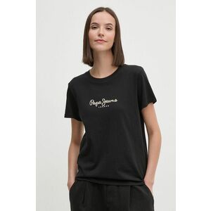 Pepe Jeans tricou din bumbac FIORE femei, culoarea negru, PL505951 imagine