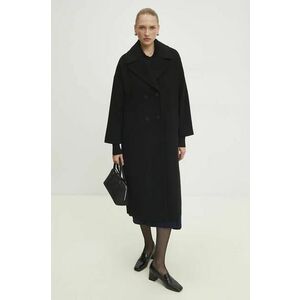 Answear Lab palton de lana culoarea negru, de tranzitie, oversize imagine