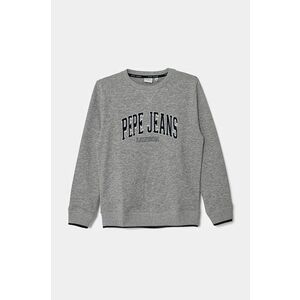 Pepe Jeans bluza copii BAIN CREW culoarea gri, cu imprimeu, PB581623 imagine