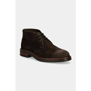 Hackett London pantofi de piele intoarsa EGMONT SAFARI barbati, culoarea maro, HMS21412 imagine