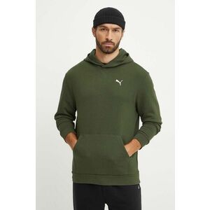 Puma bluza barbati, culoarea verde, cu glugă, cu imprimeu imagine