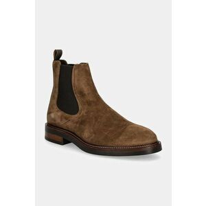 Hackett London botine din piele intoarsa EGMONT MASTER barbati, culoarea maro, HMS21409 imagine