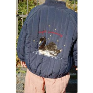 Konges Sløjd geaca bomber pentru copii JUNO SEQUIN BOMBER JACKET culoarea albastru marin, KS101250 imagine