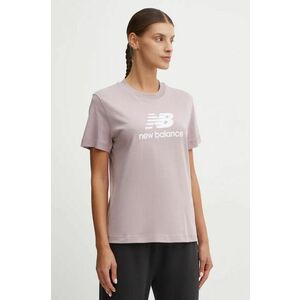 New Balance tricou din bumbac femei, culoarea violet, WT41502ICW imagine