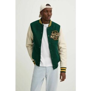 Superdry jacheta bomber din amestec de lana culoarea verde, de tranzitie, M5011943A-GCI imagine