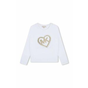 Michael Kors longsleeve din bumbac pentru copii culoarea alb, R30144 imagine