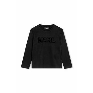 Karl Lagerfeld longsleeve din bumbac pentru copii culoarea negru, cu imprimeu imagine