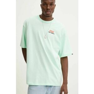 Vans tricou din bumbac barbati, culoarea verde, cu imprimeu, VN000KTDN4T1 imagine