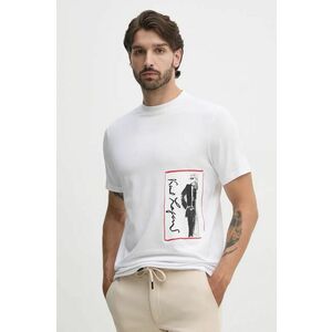 Karl Lagerfeld tricou barbati, culoarea alb, cu imprimeu, 544221.755083 imagine