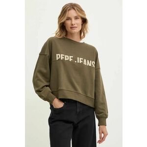 Pepe Jeans bluza femei, culoarea verde, cu imprimeu imagine