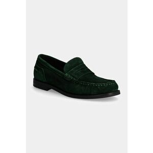 Gant mocasini din piele intoarsa Gracelyn femei, culoarea verde, cu toc plat, 29573715 G73 imagine