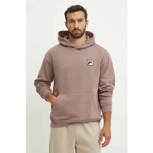 Fila bluza Borgholm barbati, culoarea maro, cu glugă, neted, FAU0148 imagine