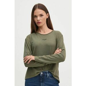 Pepe Jeans longsleeve din bumbac FLOREN culoarea verde, PL505954 imagine