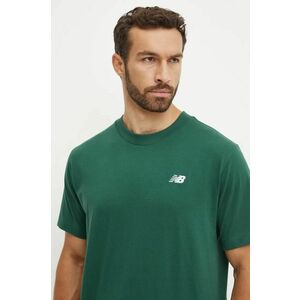 New Balance tricou din bumbac barbati, culoarea verde, neted, MT41509NWG imagine