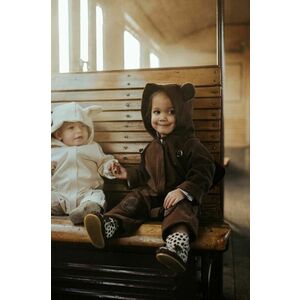 Donsje combinezon bebe Lonik Jumpsuit Bear culoarea maro, 4084401 imagine