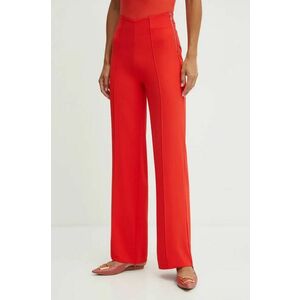 Morgan pantaloni PBARY femei, culoarea rosu, drept, high waist, PBARY imagine